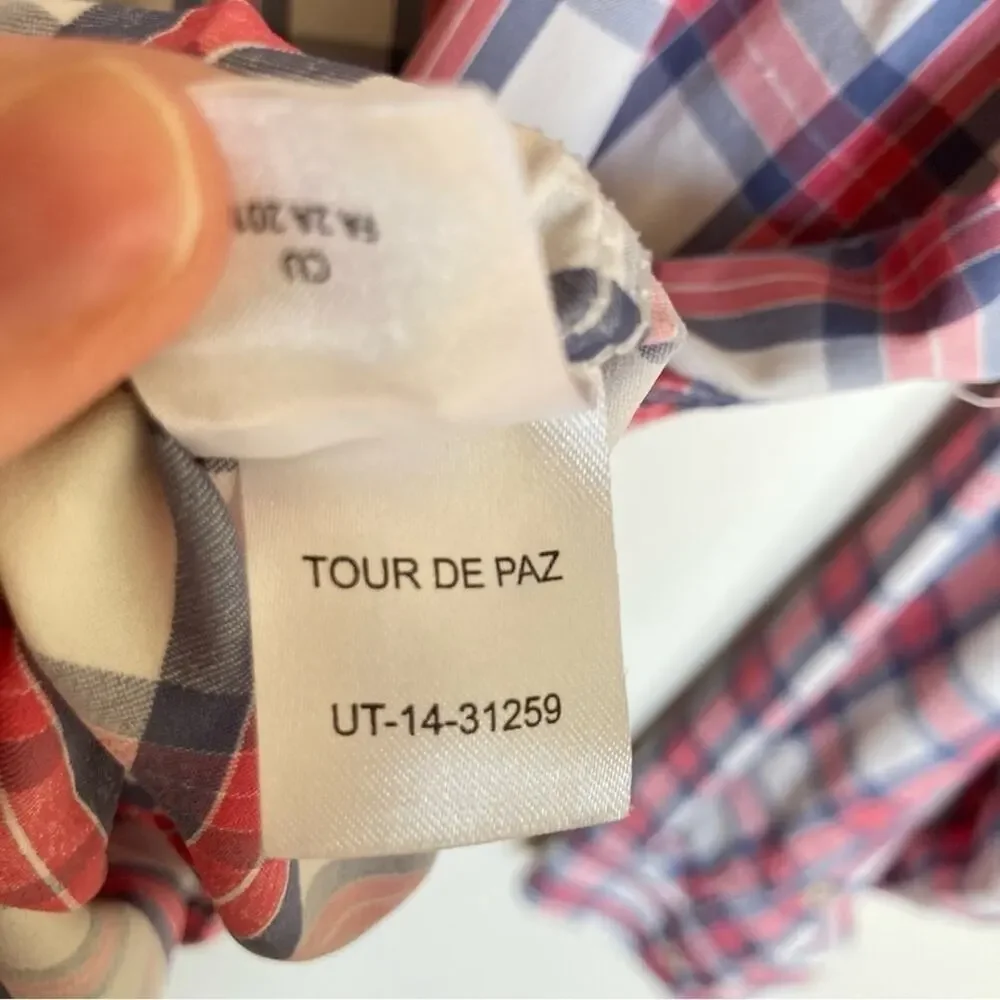 UNTUCKit Red and Blue Plaid Casual Button Down Shirt